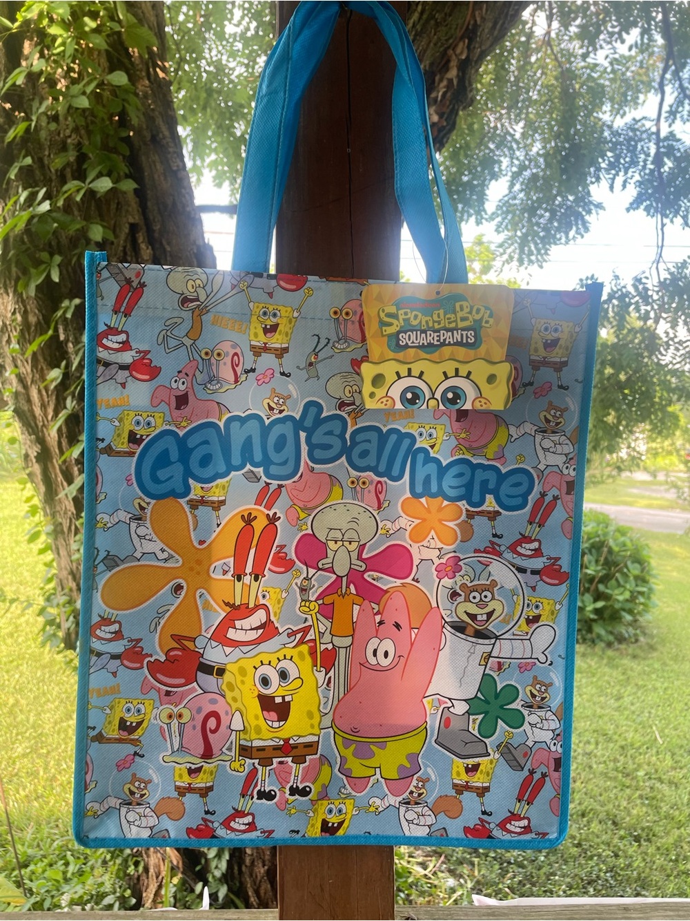 SpongeBob SquarePants Blue Character Party Reusable Tote Bag